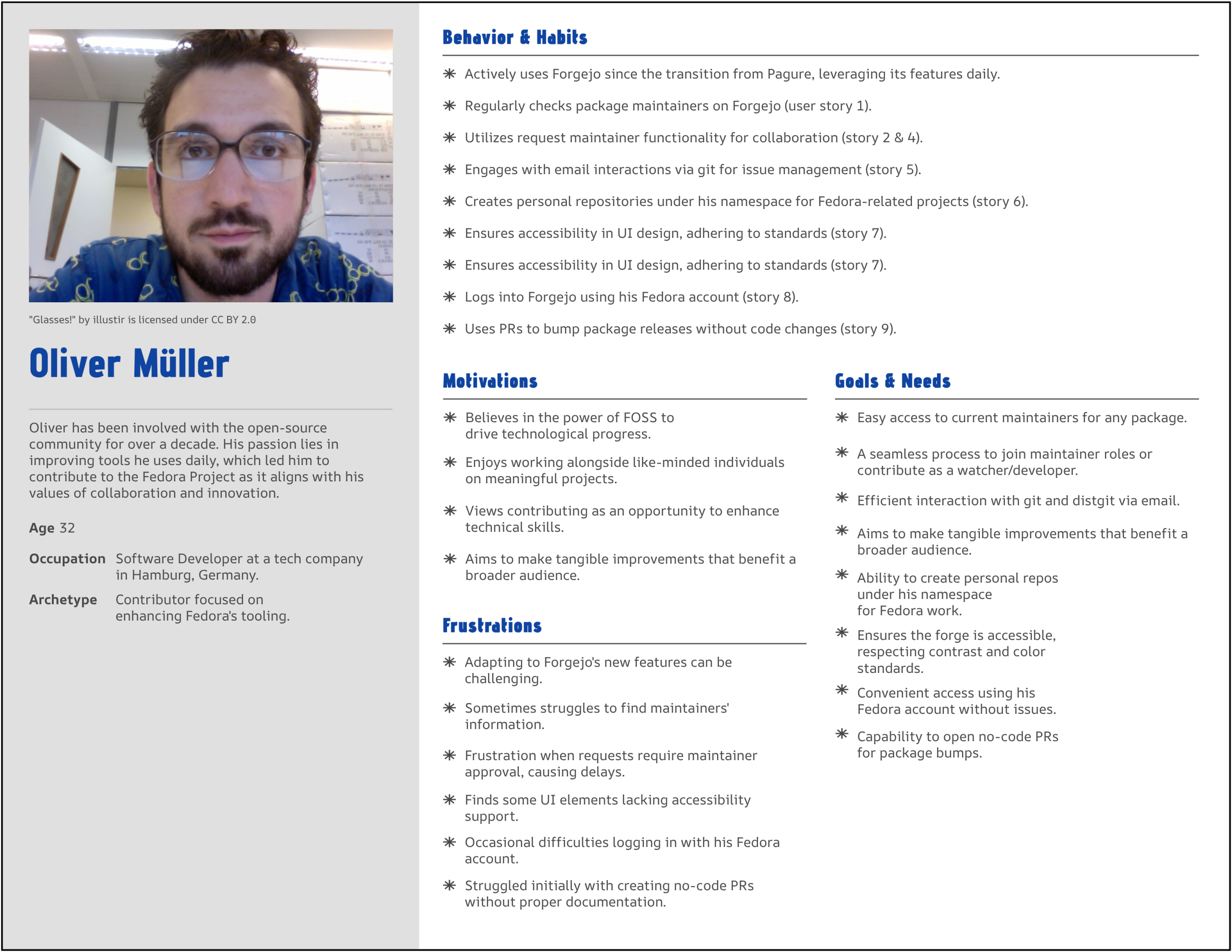 User Persona 1 – Oliver Müller – Contributor