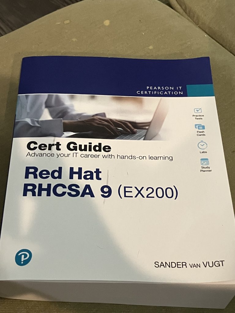 Image of the Cert Guide for Red Hat RHCSA 9 (EX200) by Sander van Vugt.