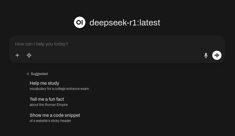 Screenshot showing WebUI homepage running on local Linux PC.